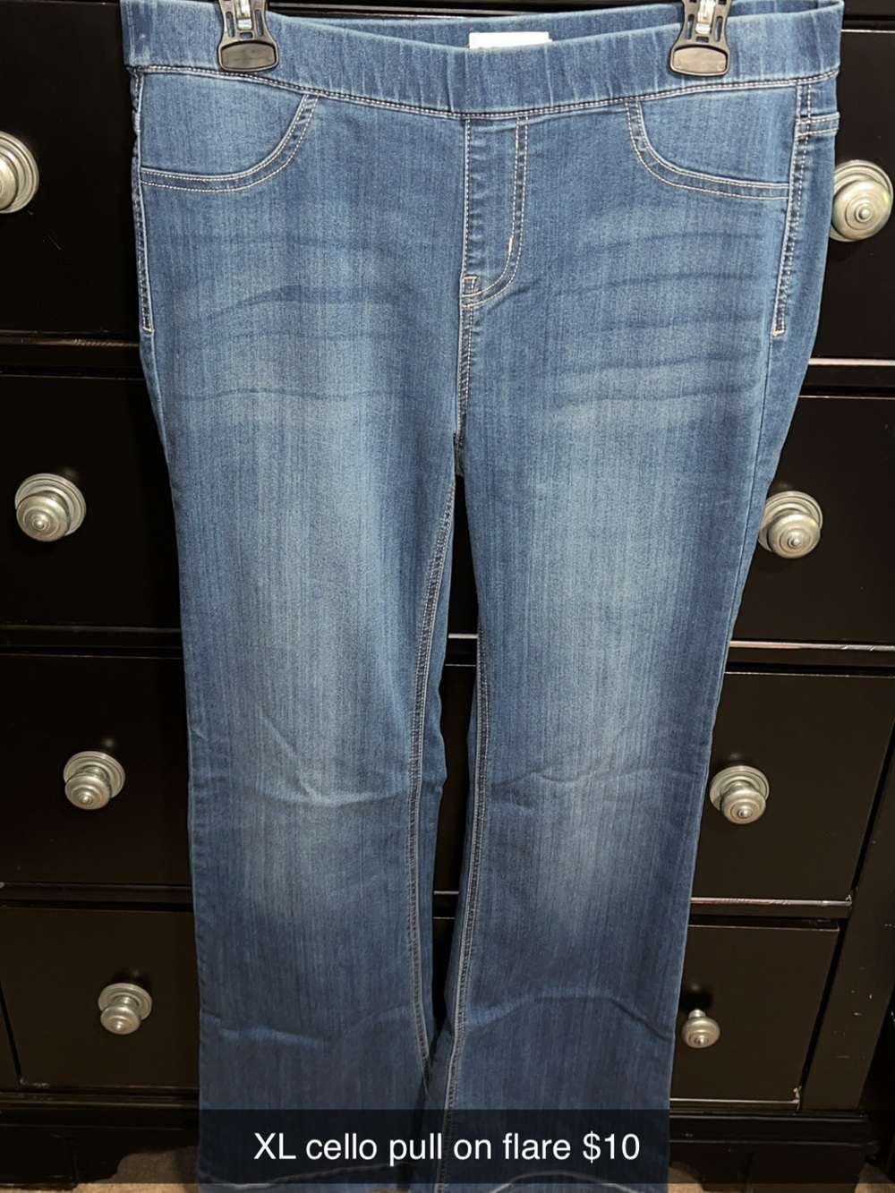 Cello Women's Medium Blue Pull-On Flare Jeans